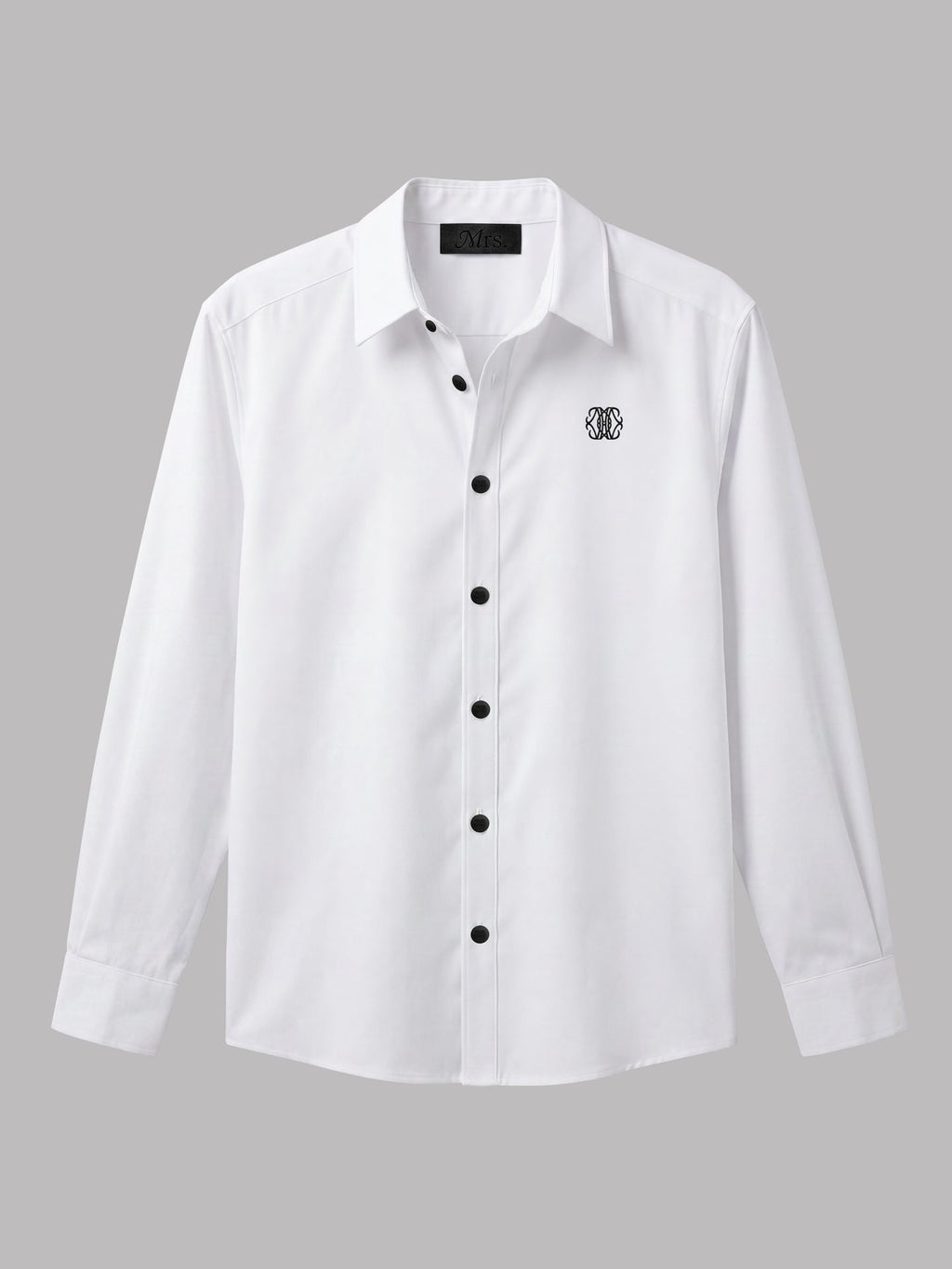 Long Sleeve Shirt with Black Detail - White