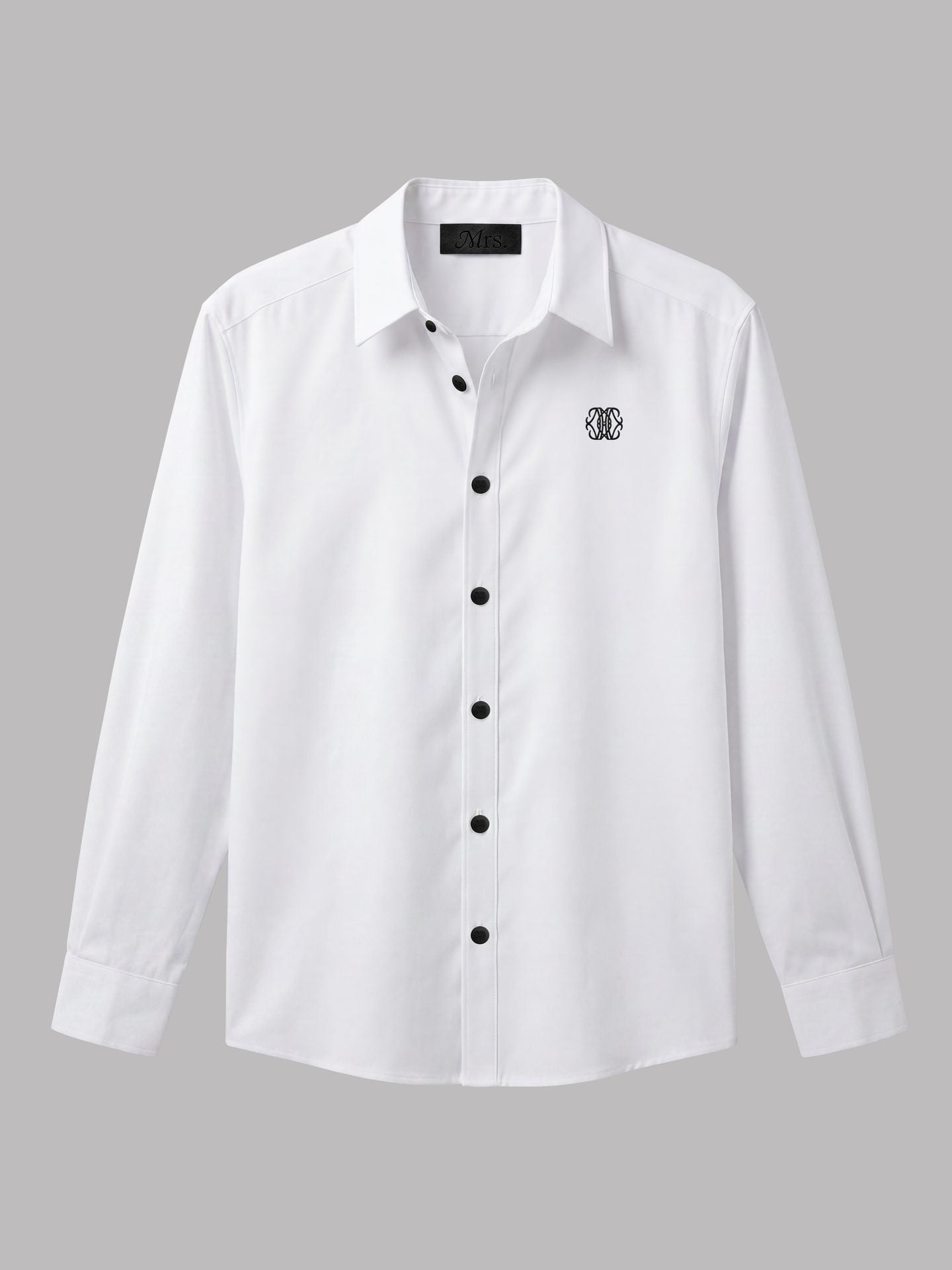 Long Sleeve Shirt with Black Detail - White