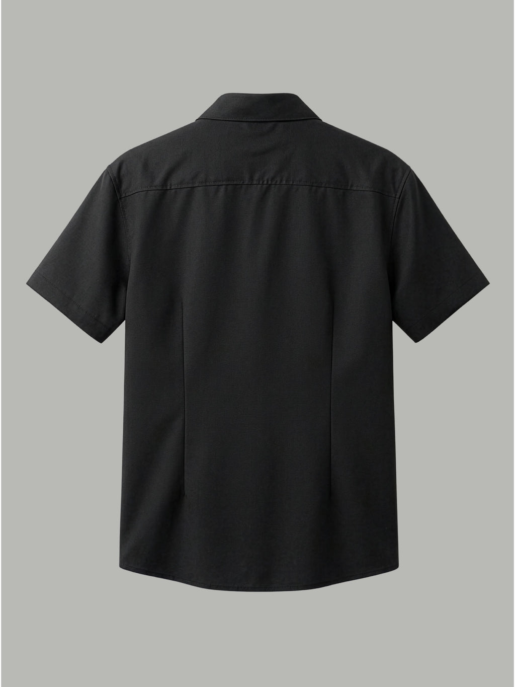 Short Sleeve Shirt with Silver Chest Detail - Black