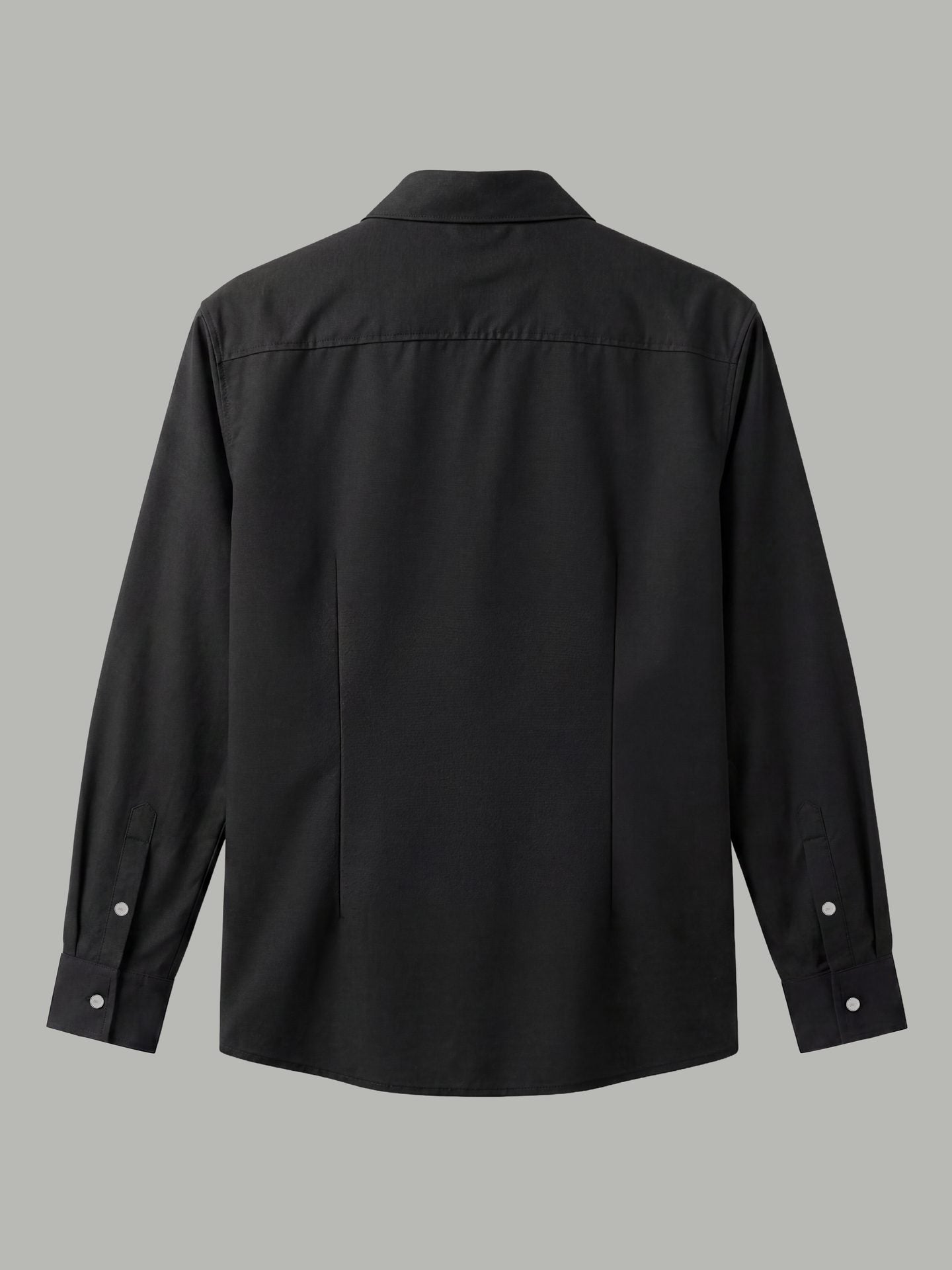 Long Sleeve Shirt with Silver Mr Button Detail - Black