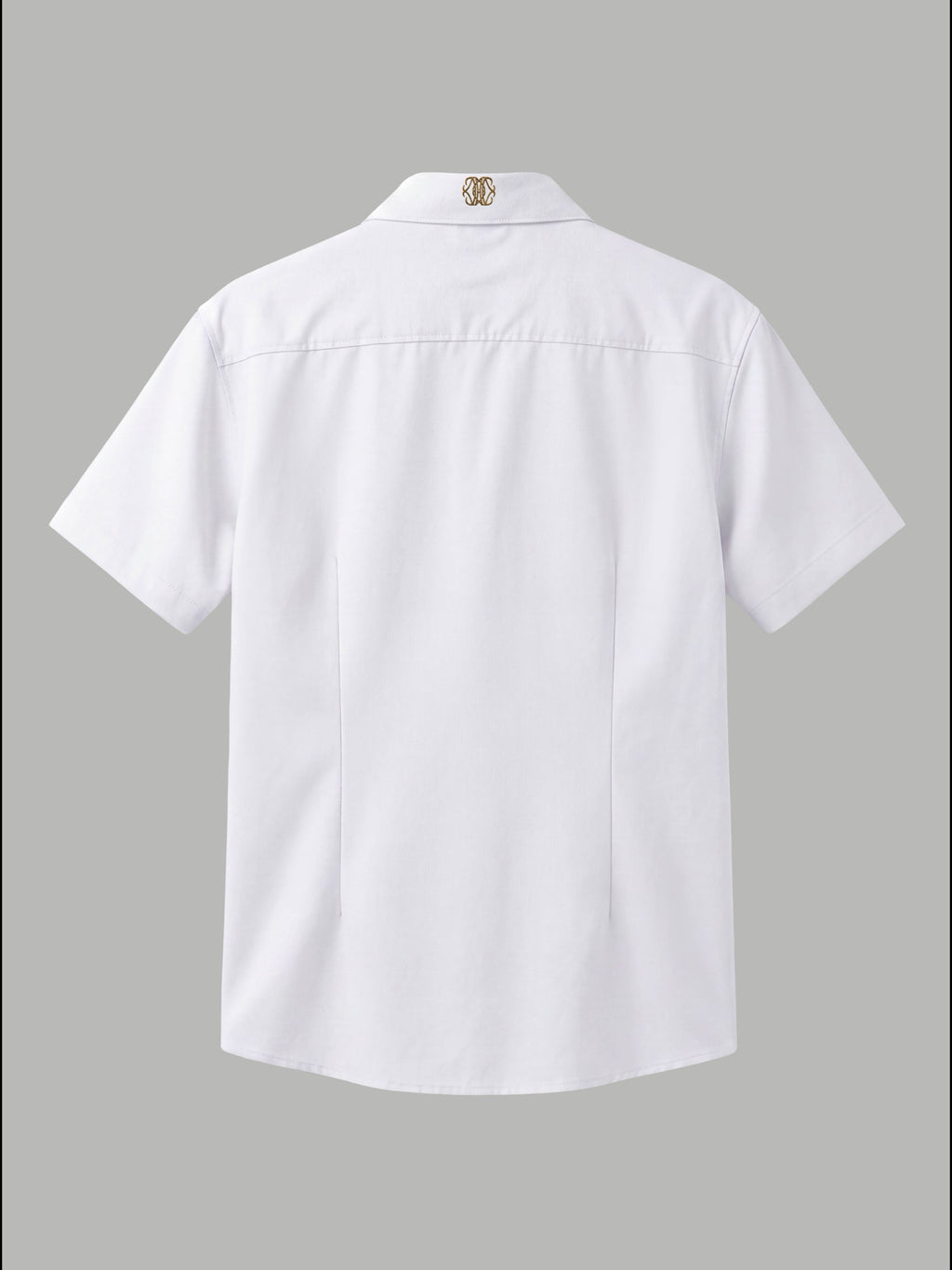 Short Sleeve Shirt with Mixed Gold Detail - White