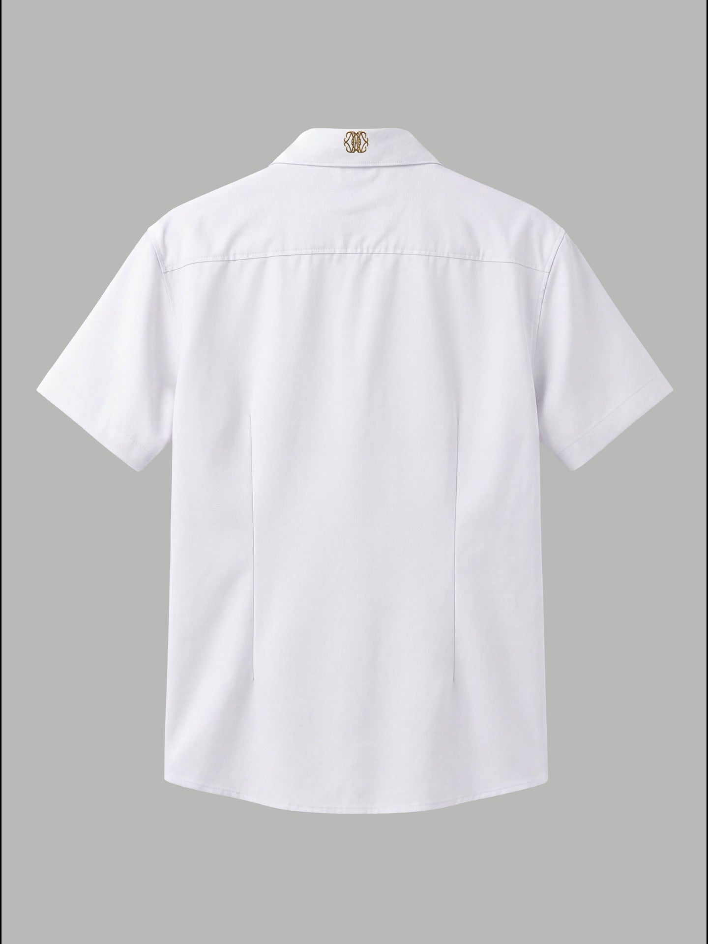 Short Sleeve Shirt with Mixed Gold Detail - White