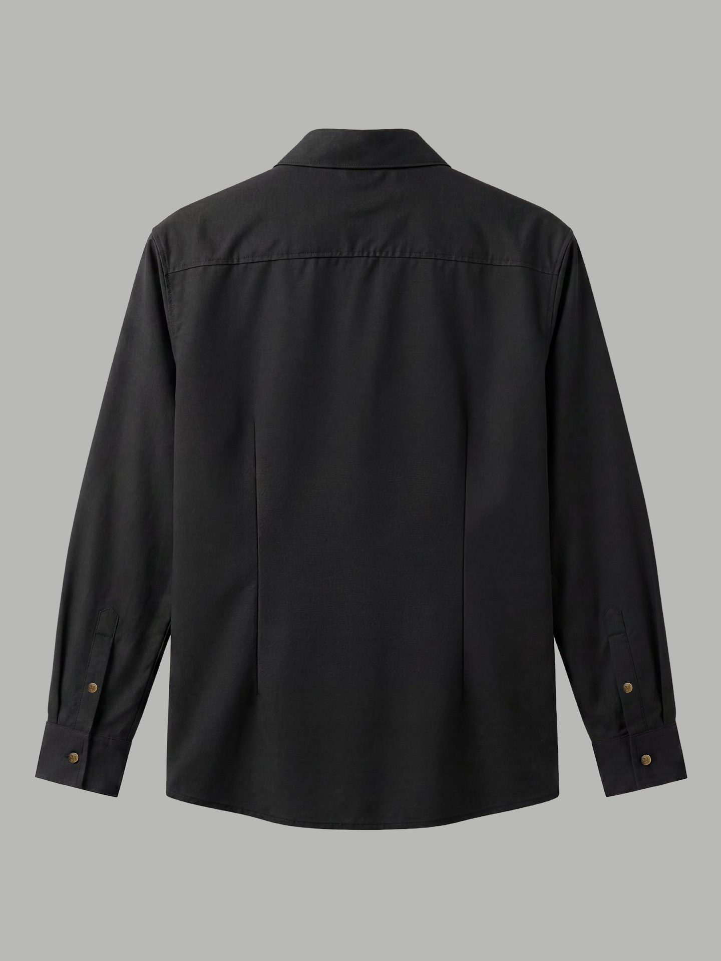 Long Sleeve Shirt with Gold Chest Detail - Black
