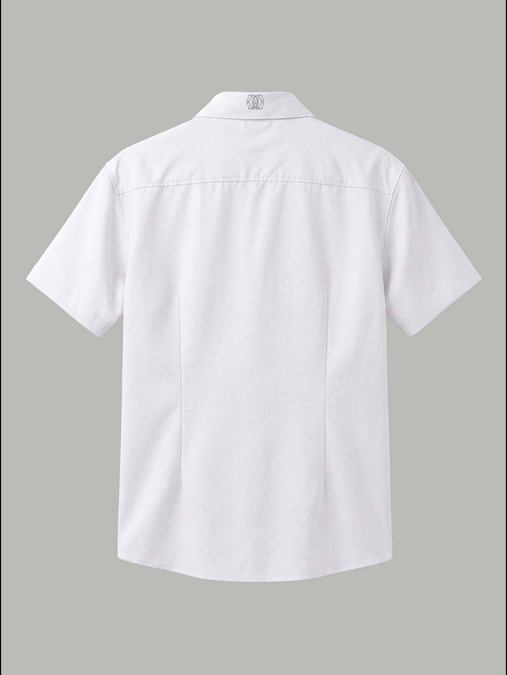 Short Sleeve Shirt with Silver Collar Detail - White