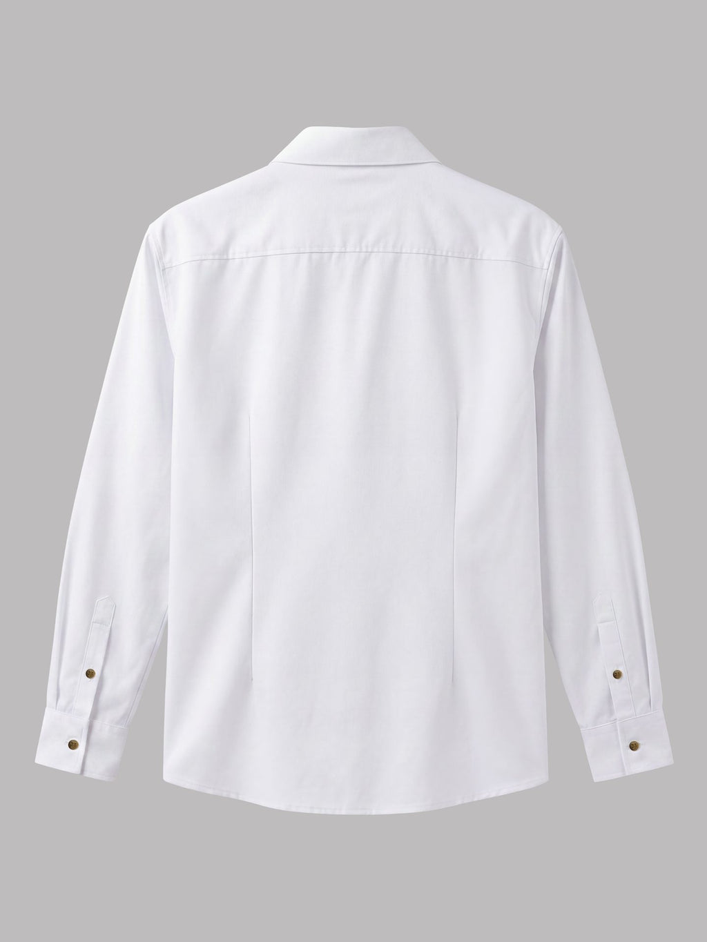 Long Sleeve Shirt with Gold Chest Detail - White