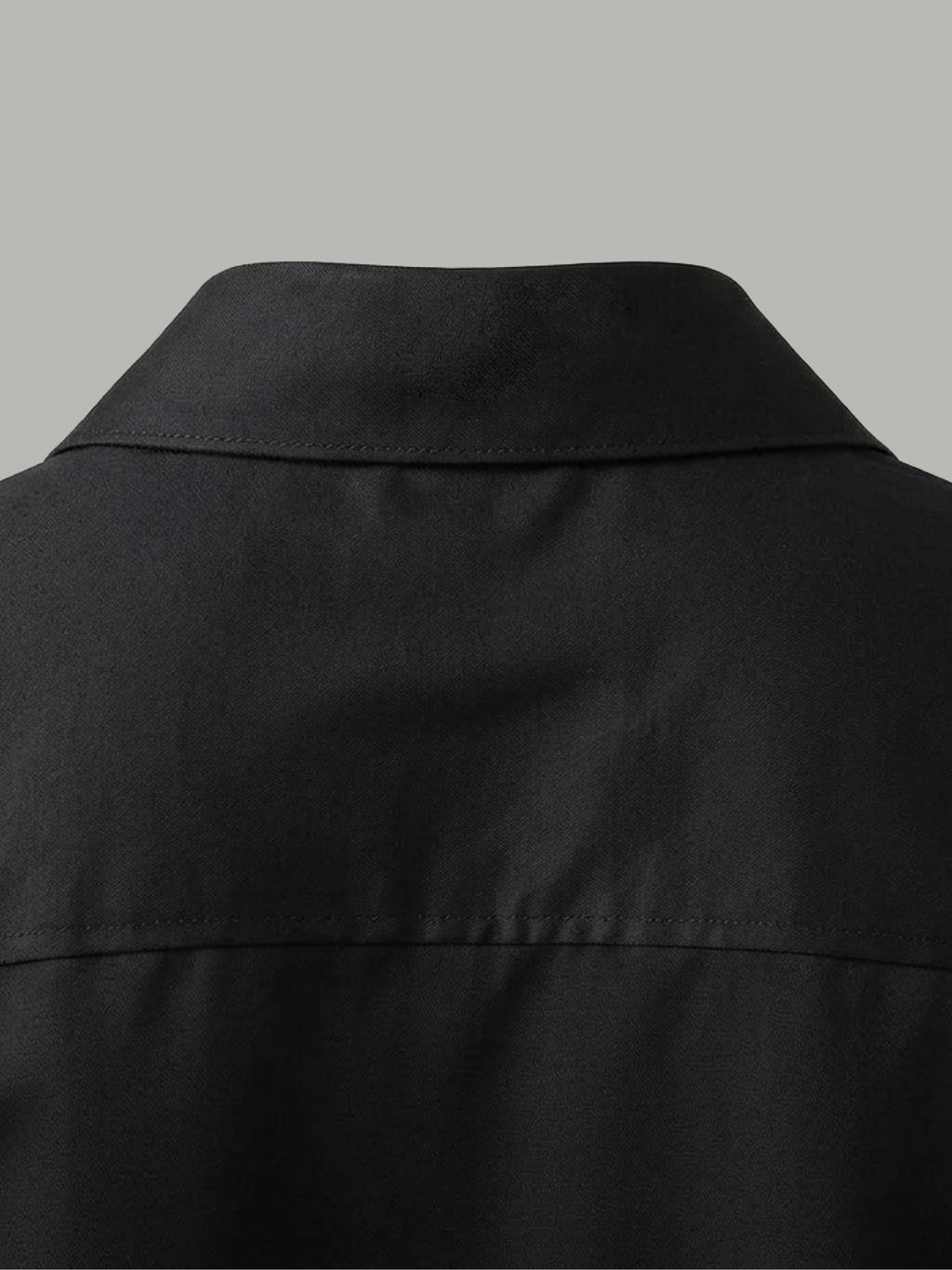 Short Sleeve Shirt with Silver Chest Detail - Black