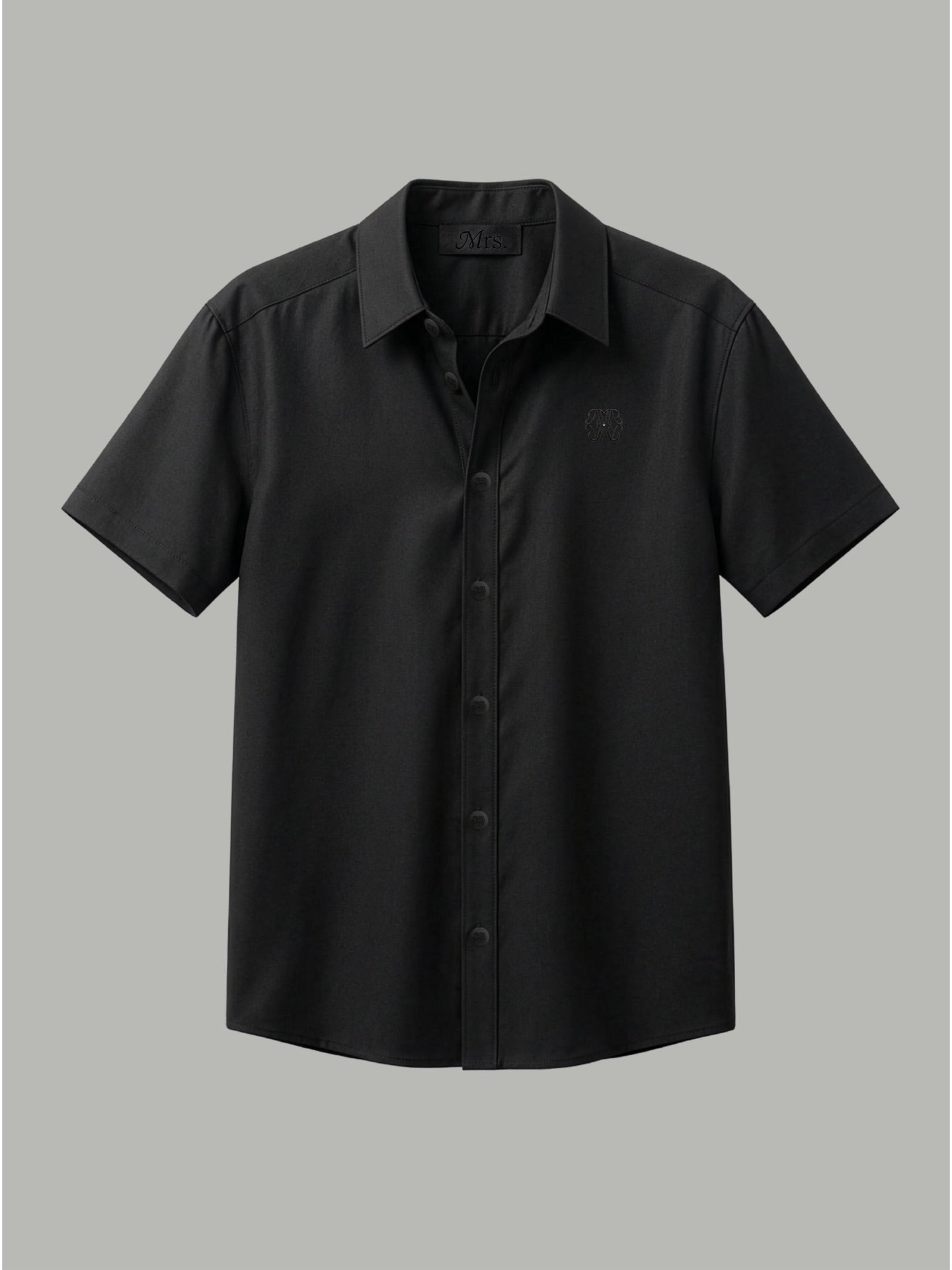 Short Sleeve Shirt with Black Detail - Black