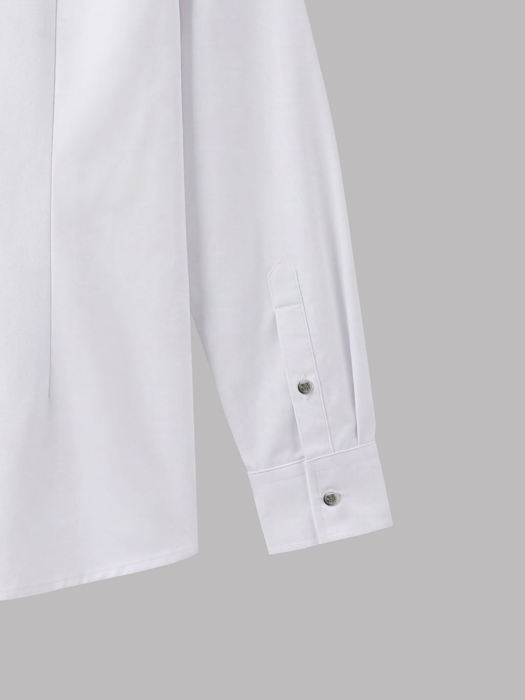 Long Sleeve Shirt with Silver Collar Detail - White