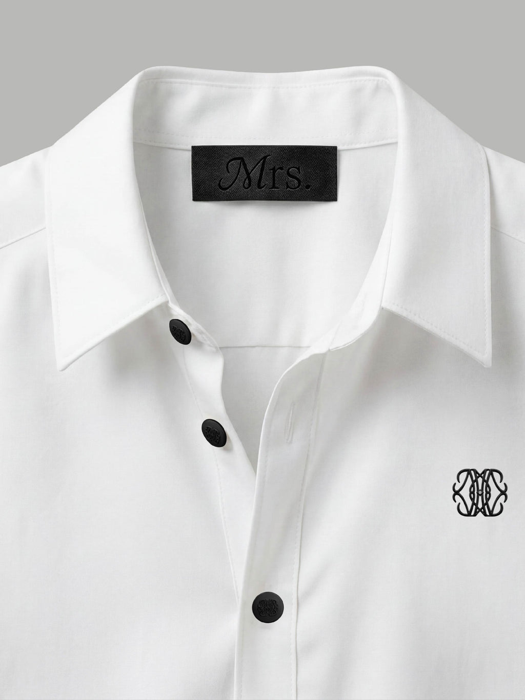 Short Sleeve Shirt with Black Detail - White