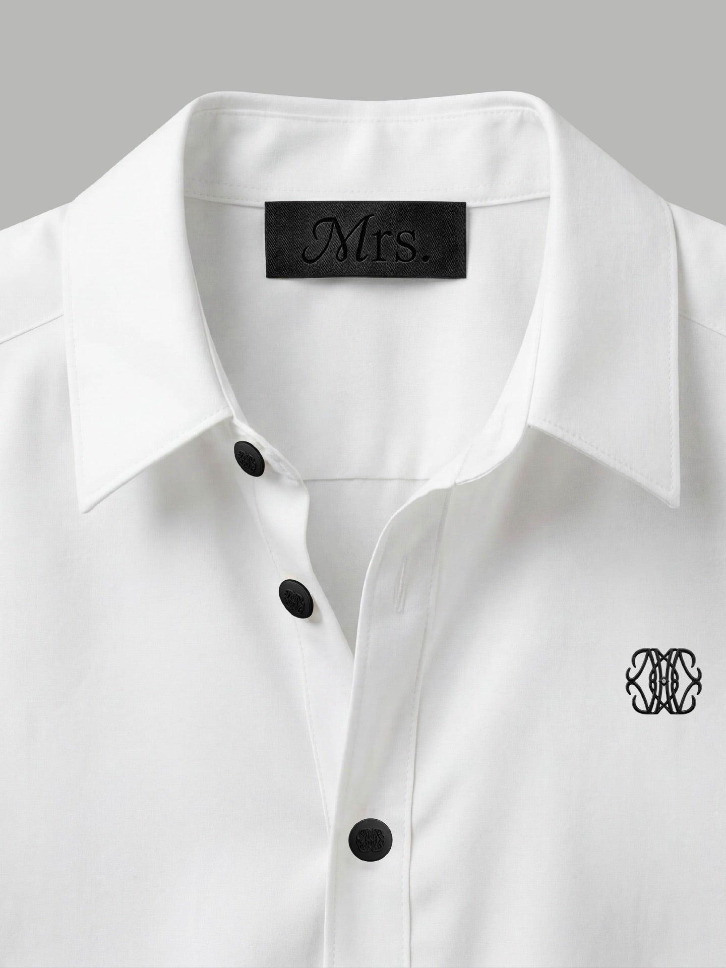 Short Sleeve Shirt with Black Detail - White