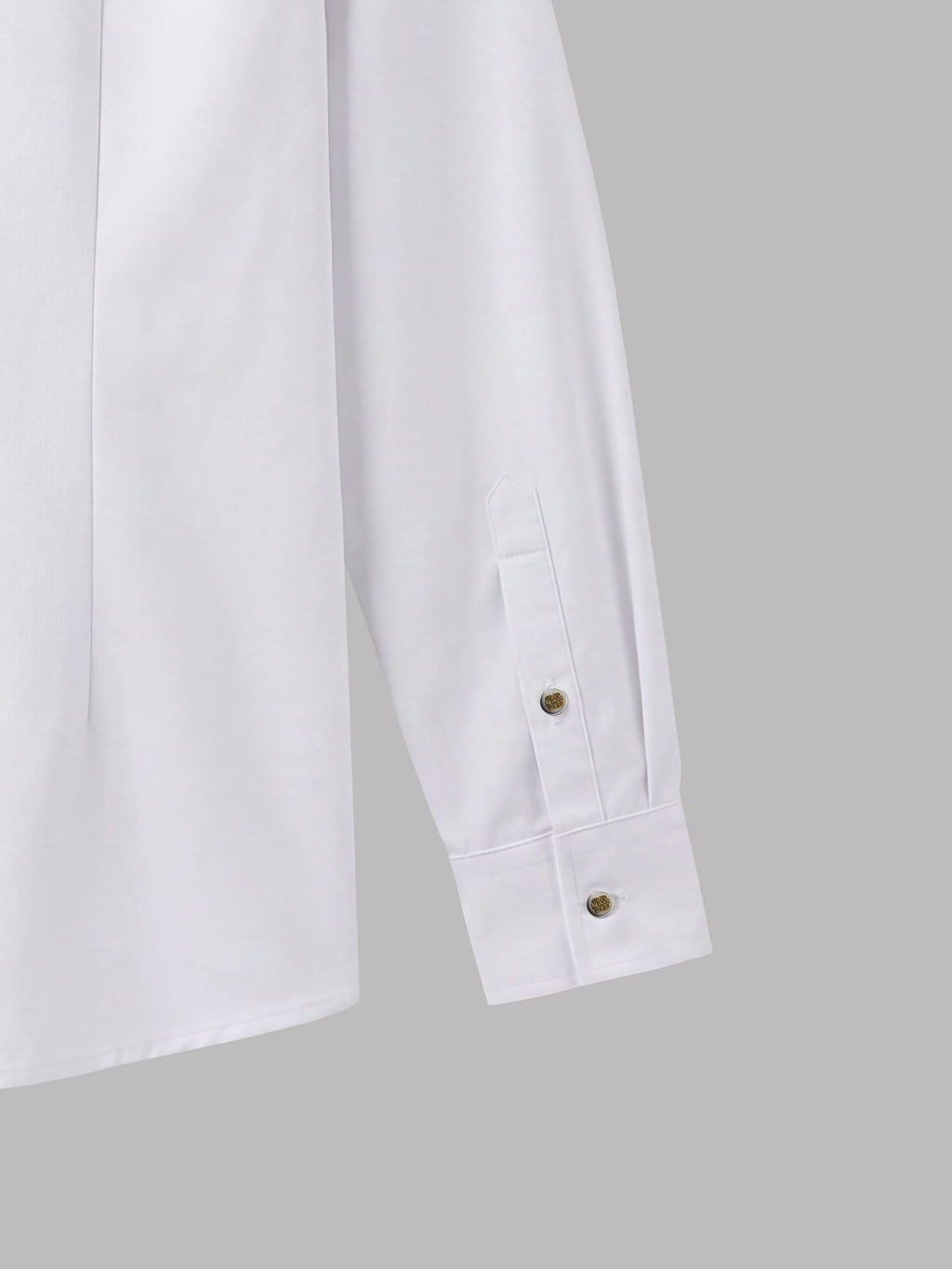 Long Sleeve Shirt with Mixed Gold Detail - White