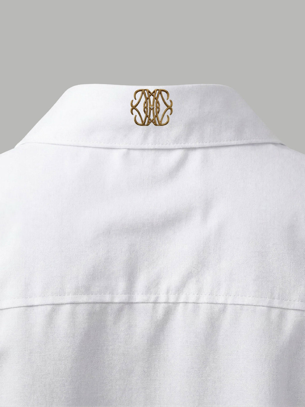 Short Sleeve Shirt with Mixed Gold Detail - White