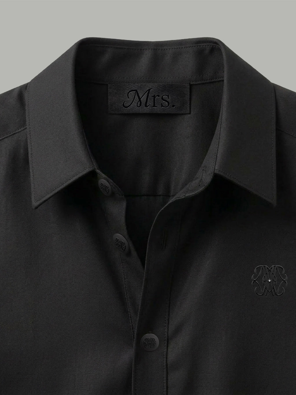 Short Sleeve Shirt with Black Detail - Black