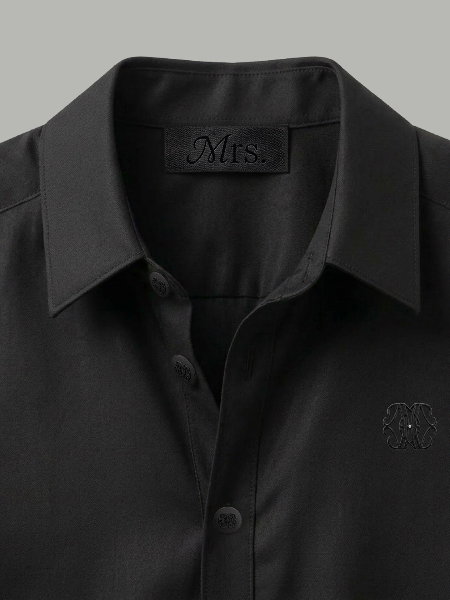 Short Sleeve Shirt with Black Detail - Black