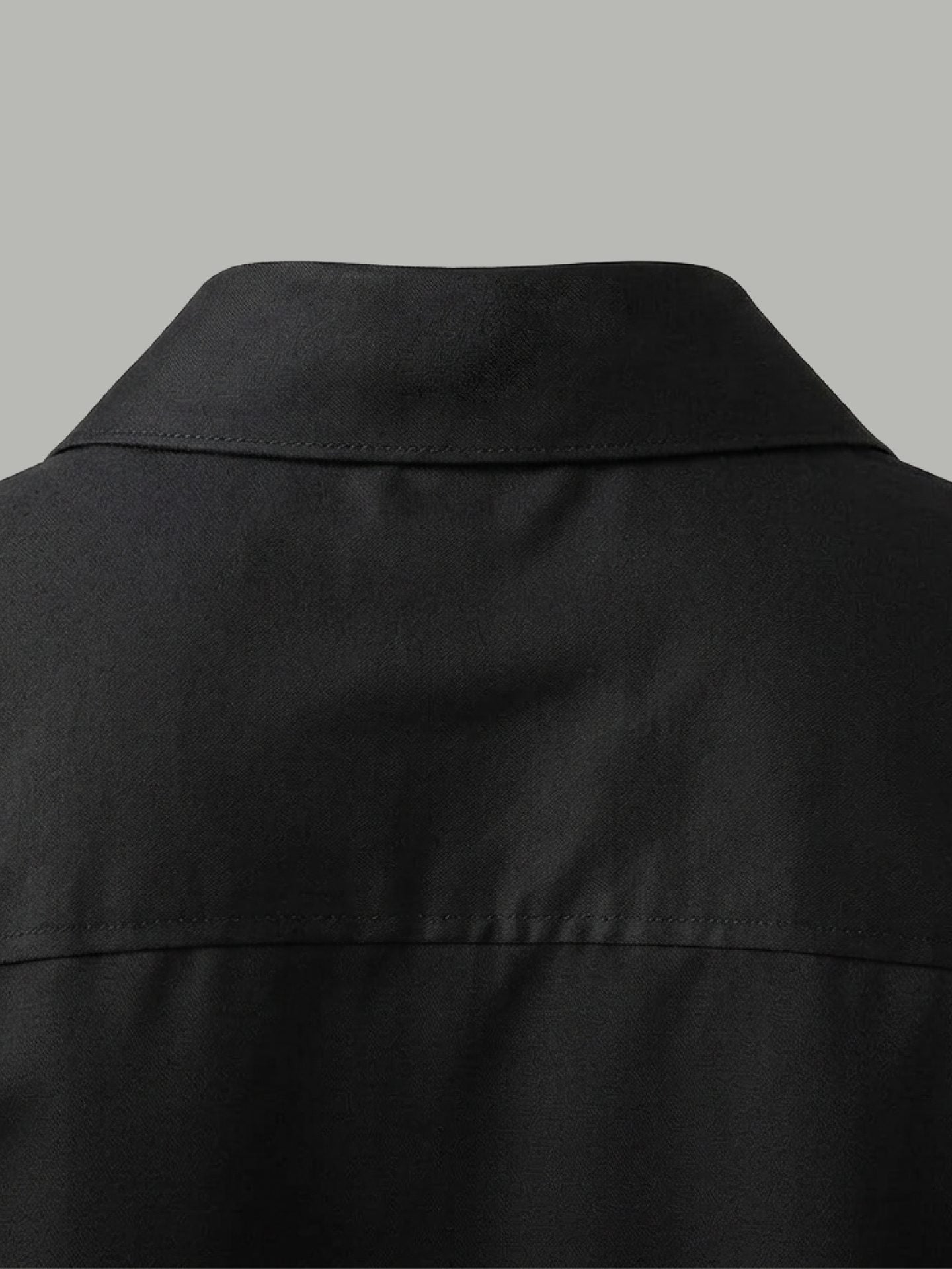 Long Sleeve Shirt with Silver Chest Detail - Black