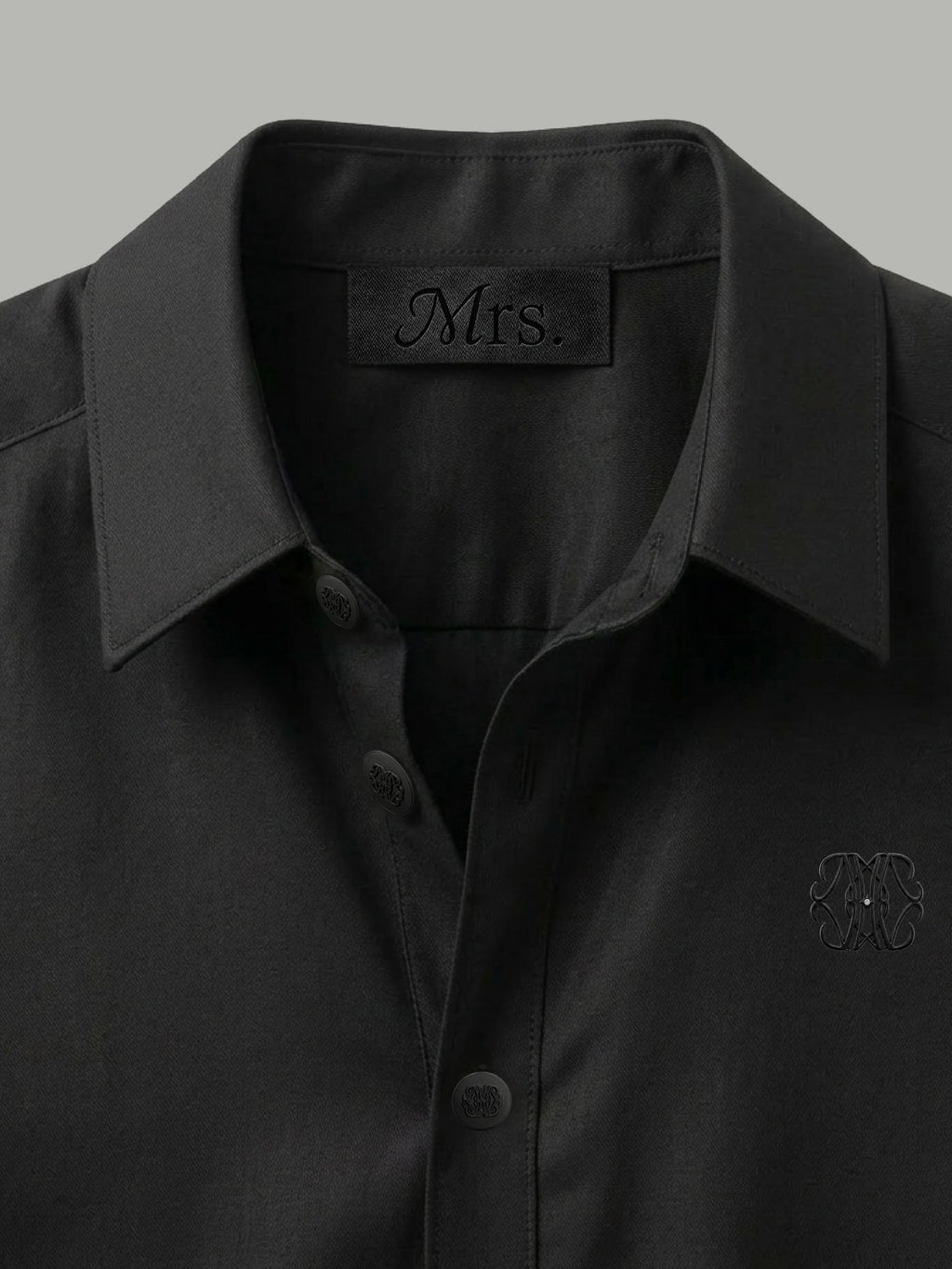 Long Sleeve Shirt with Black Detail - Black