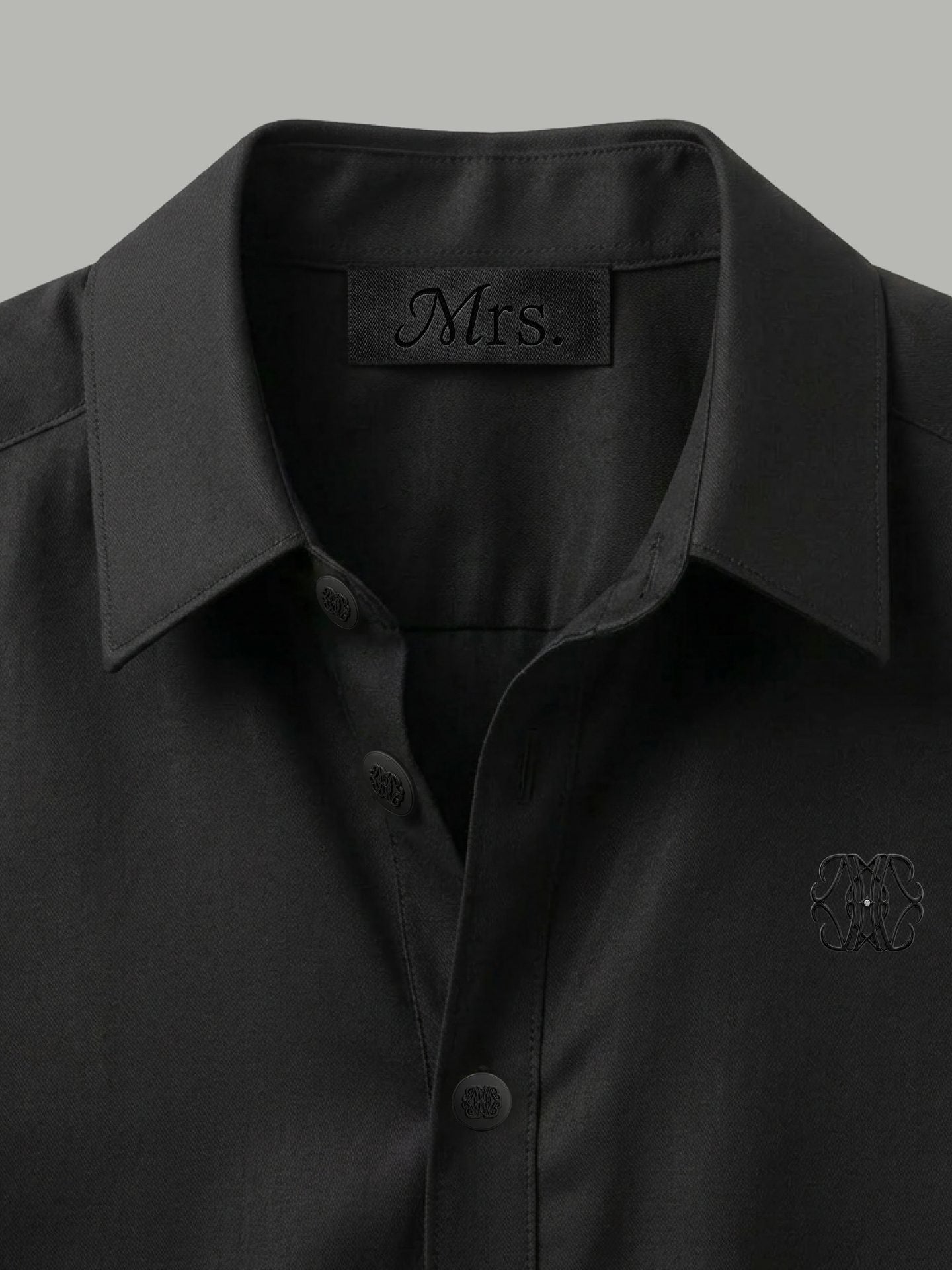 Long Sleeve Shirt with Black Detail - Black