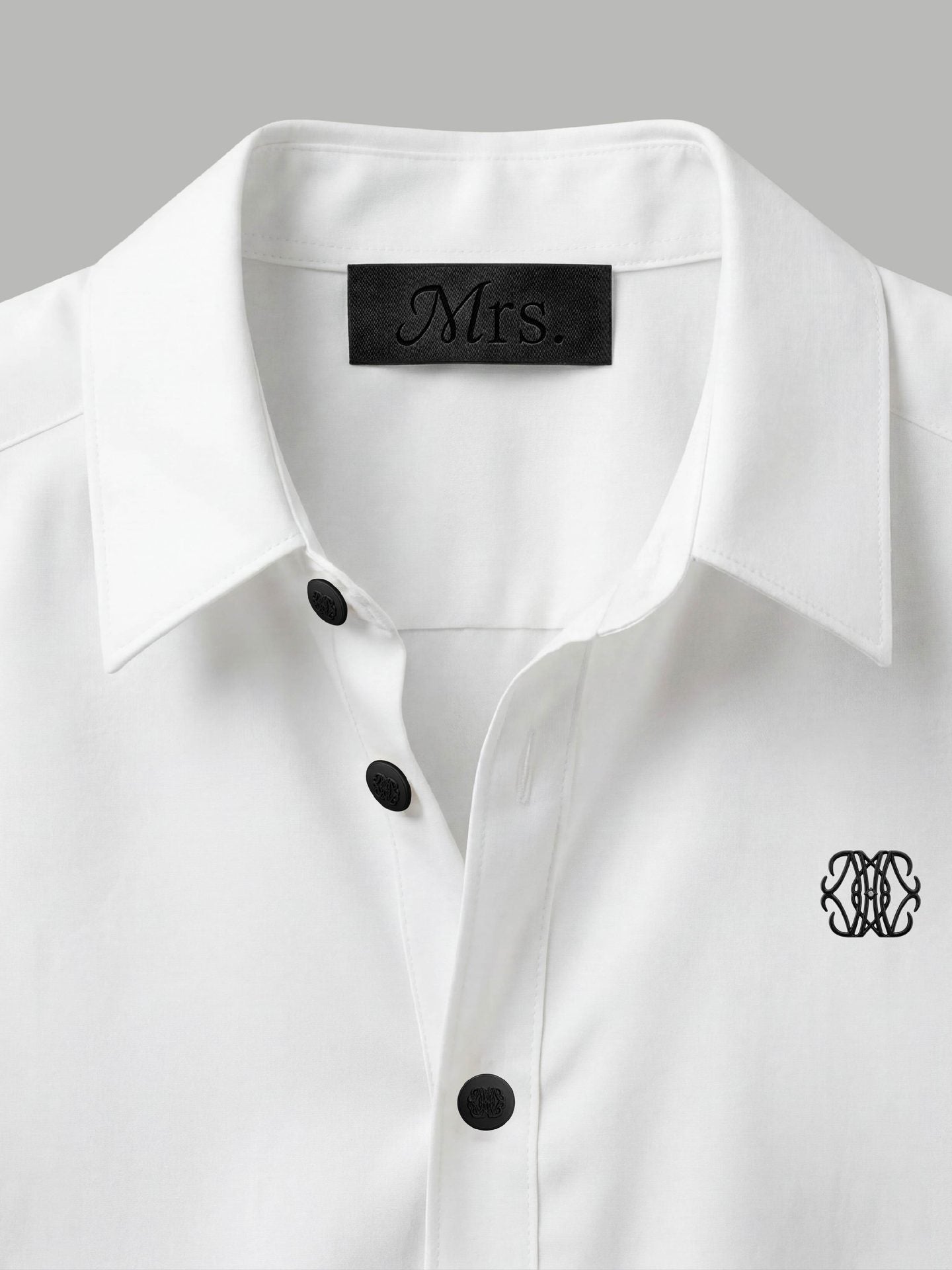 Long Sleeve Shirt with Black Detail - White