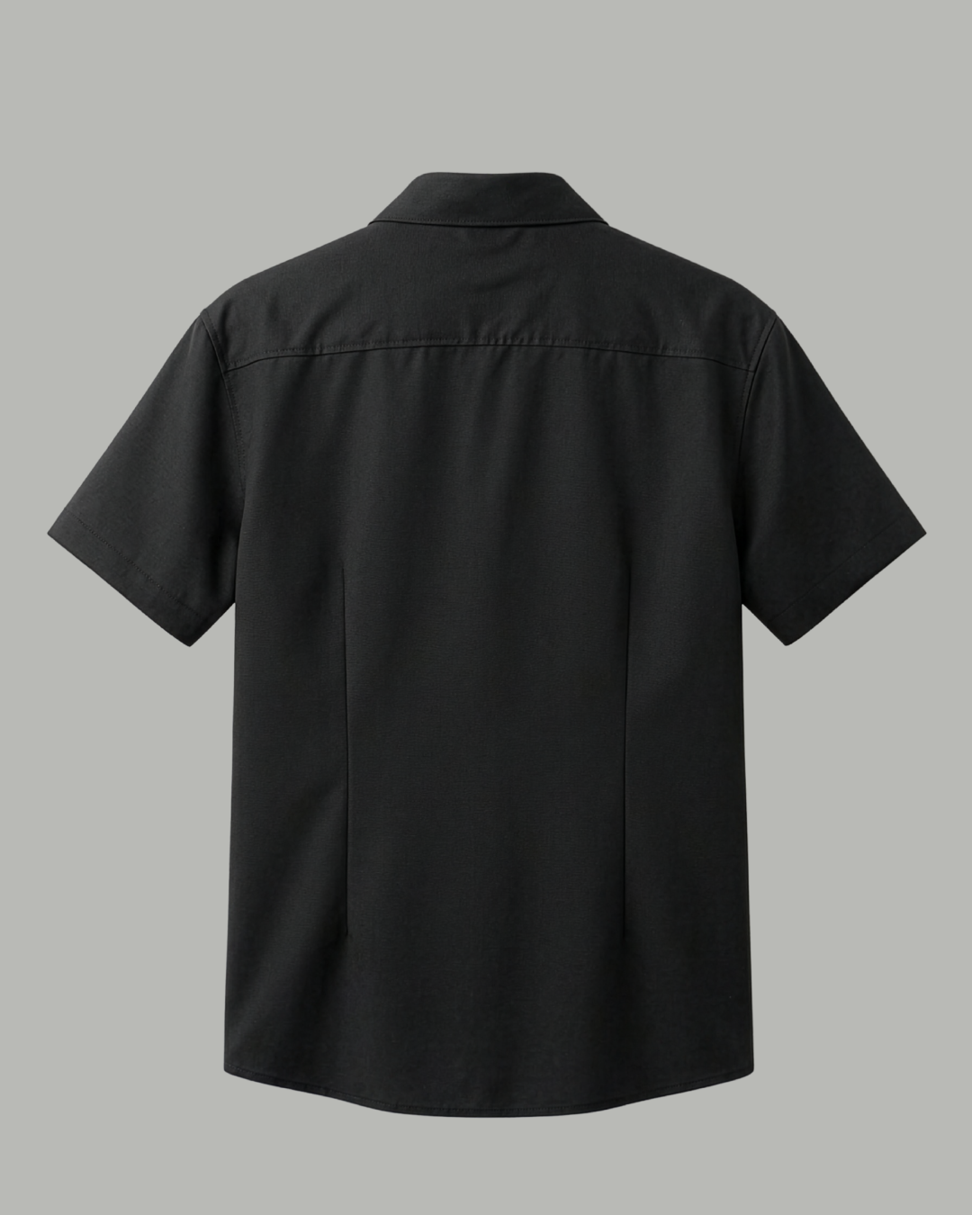 Short Sleeve Shirt with Gold Chest Detail - Black